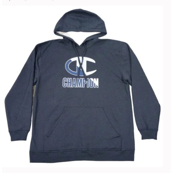 Champion Other - Champion Men's Medium Powerblend Hoodie Graphic Giant Logo Navy. New With Tags